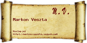 Markon Veszta névjegykártya